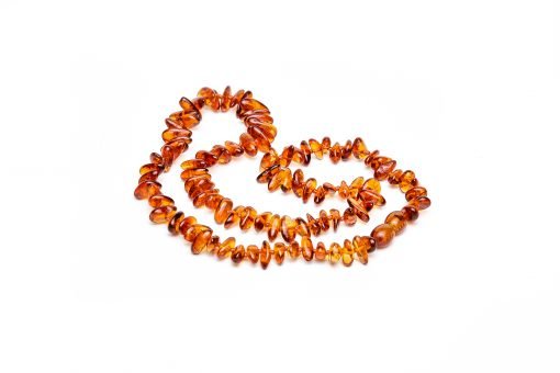 Amber necklace chips amber beads cognac