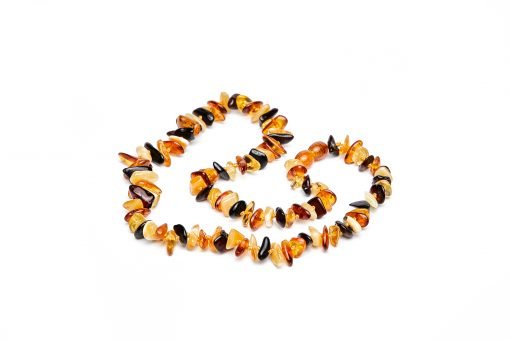 Amber necklace chips amber beads multicolor