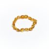 Teething bracelet oval amber beads honey