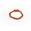 Teething bracelet oval amber beads cognac