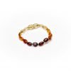 Teething bracelet oval amber beads rainbow
