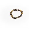 Teething bracelet oval amber beads green