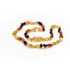 Teething necklace mixed amber beads multicolor