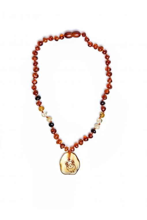 Teething necklace amber pendant aries1