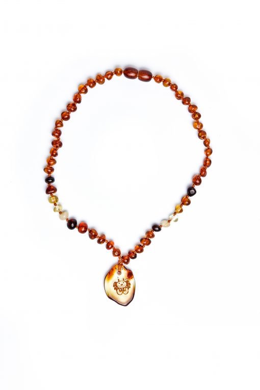 Teething necklace amber pendant cancer1