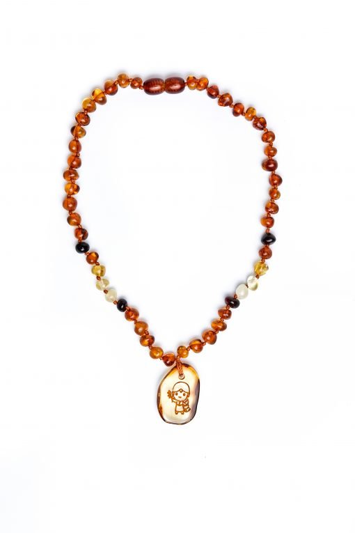 Teething necklace amber pendant virgo1