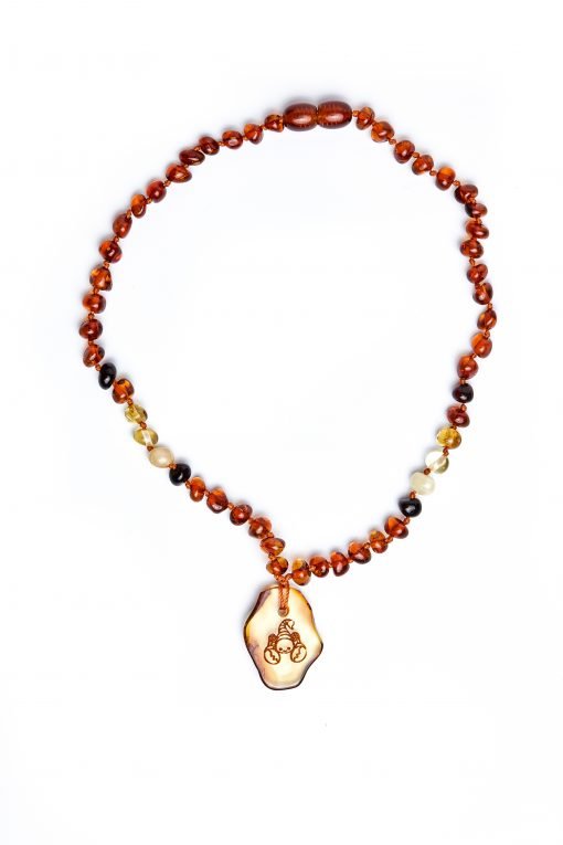 Teething necklace amber pendant scorpio1