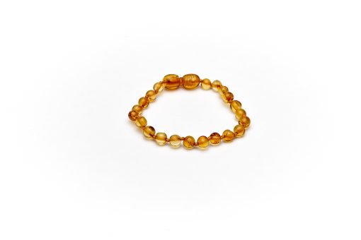 Teething bracelet baroque amber beads honey