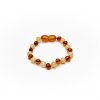 Teething bracelet baroque amber beads cognac milk