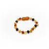 Teething bracelet baroque amber beads multicolor