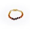 Teething bracelet baroque amber beads rainbow