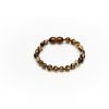 Teething bracelet baroque amber beads green