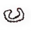 Teething necklace oval amber beads cherry