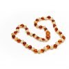 Teething necklace baroque amber beads cognac milk