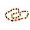 Teething necklace baroque amber beads multicolor