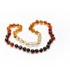 Teething necklace baroque amber beads rainbow