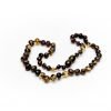 Teething necklace baroque amber beads green