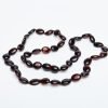 Amber necklace oval amber beads cherry
