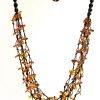 Amber necklace braided cognac
