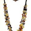 Amber necklace braided multicolor