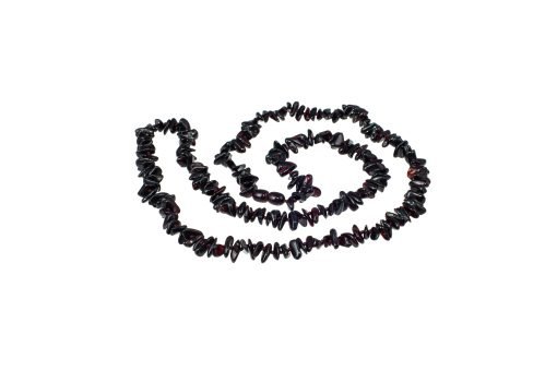 Amber necklace chips 90 cm cherry