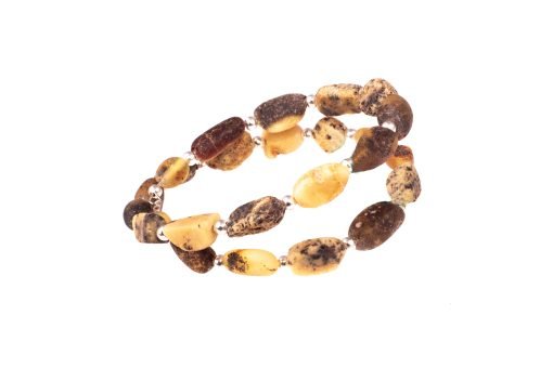 Amber bracelet oval amber beads memory wire