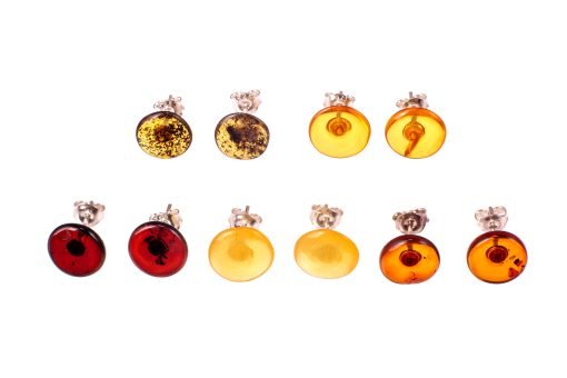 Amber earrings disk