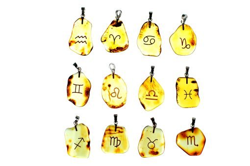 Amber pendants zodiac