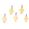 Amber pendant cross milky