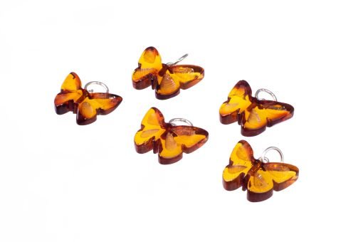 Amber pendant butterfly cognac