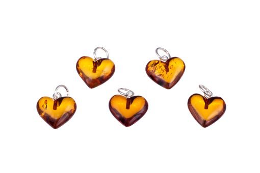 Amber pendant heart