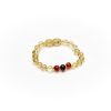 Teething bracelet baroque amber beads lemon cognac cherry