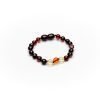 Teething bracelet baroque amber beads cherry lemon cognac