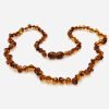 Amber necklace baroque cognac