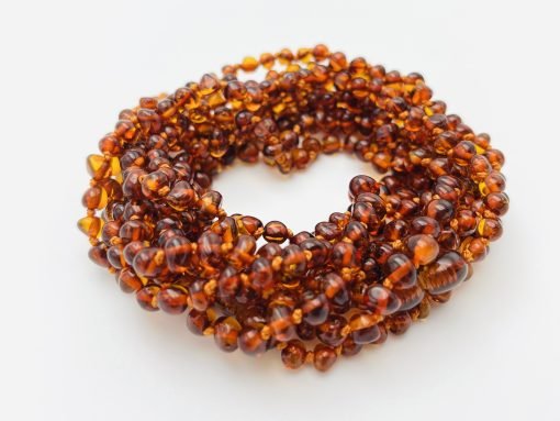 Amber necklace baroque cognac 1
