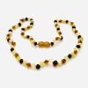 Amber necklace baroque multicolor