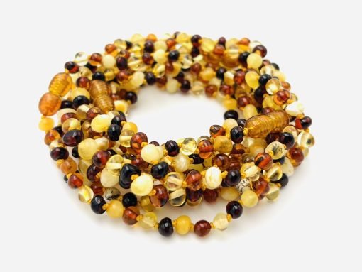 Amber necklace baroque multicolor 1
