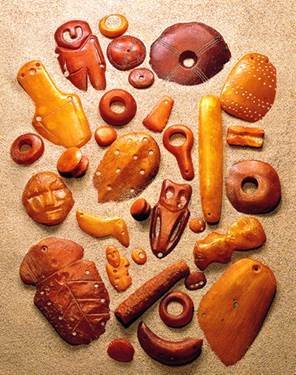 Historical Baltic amber amulets