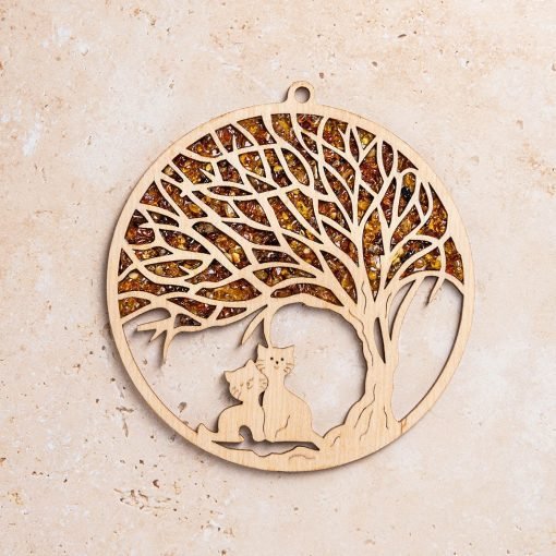Magnetic amber vitrage souvenir / cats