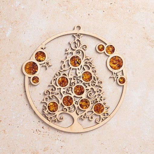 Magnetic amber vitrage souvenir / Christmas tree