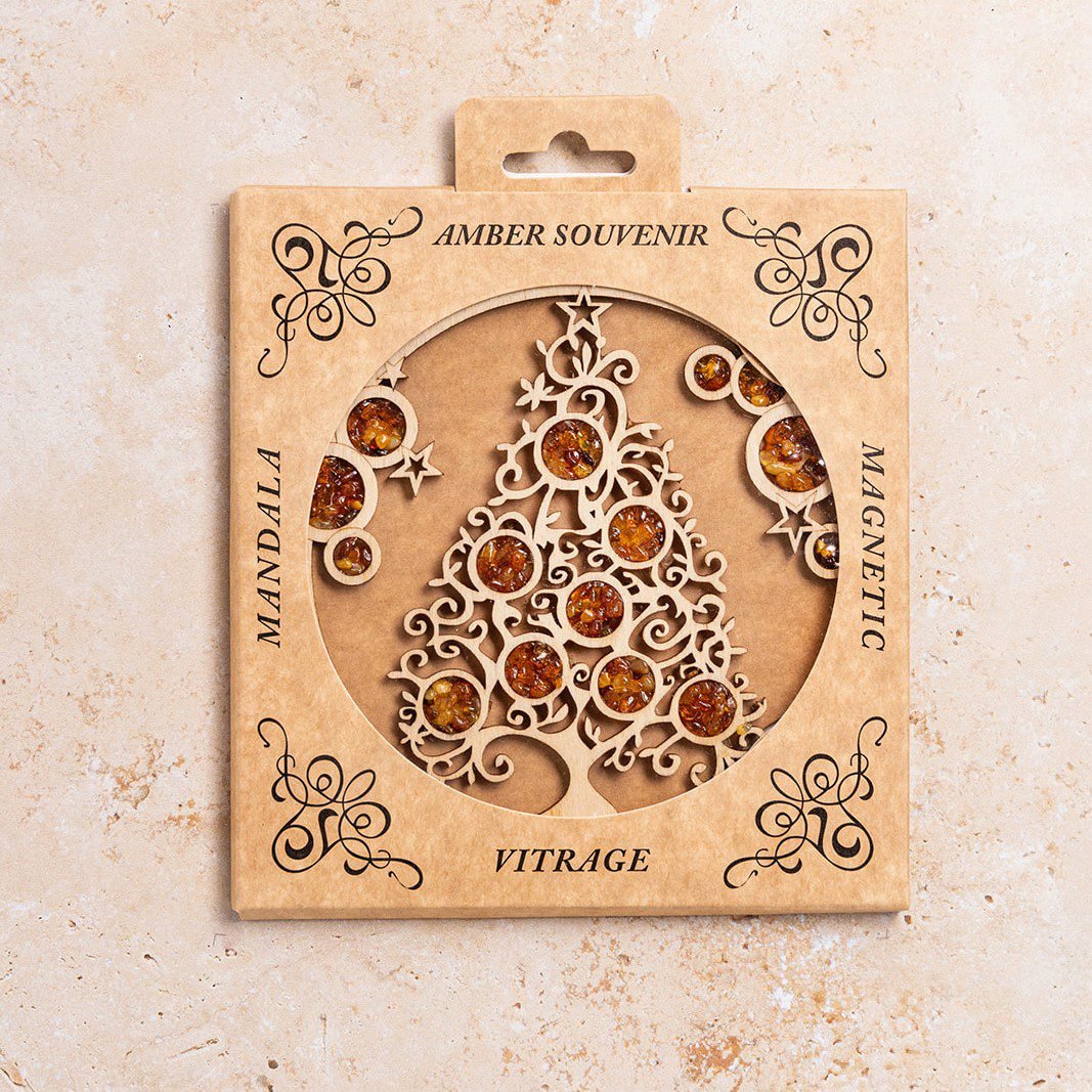 Magnetic amber vitrage souvenir / Christmas tree - Image 2