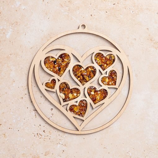 Magnetic amber vitrage souvenir / hearts