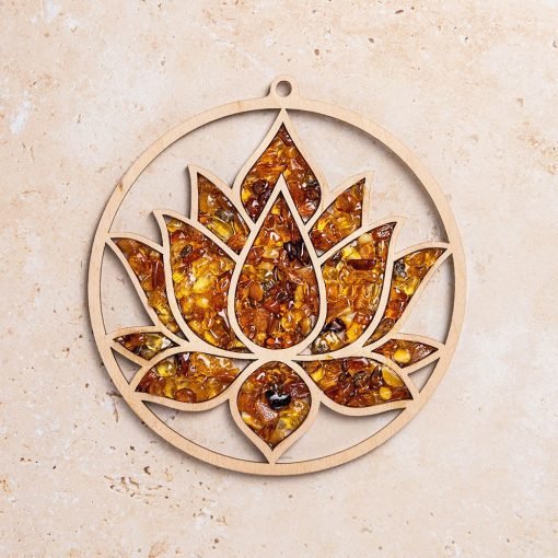 Magnetic amber vitrage souvenir / lotus