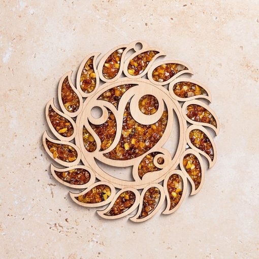 Magnetic amber vitrage souvenir / mandala