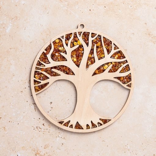 Magnetic amber vitrage souvenir / tree of life
