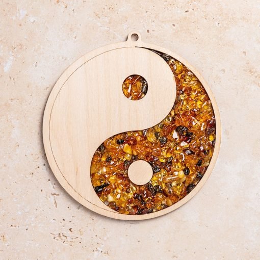 Magnetic amber vitrage souvenir / ying yang