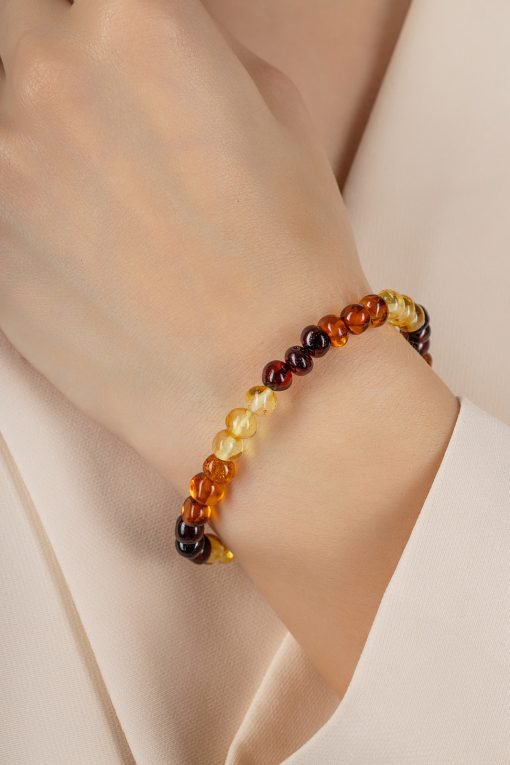 Amber bracelet baroque amber beads lemon cognac cherry 1