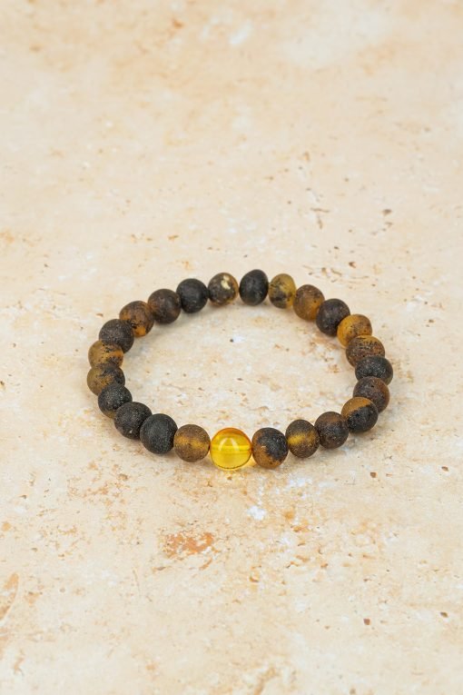 Amber bracelet baroque amber beads raw green lemon