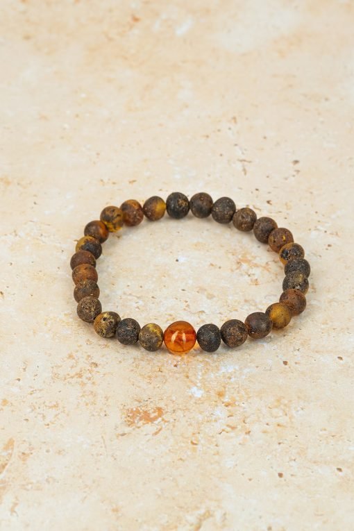 Amber bracelet baroque amber beads raw green honey