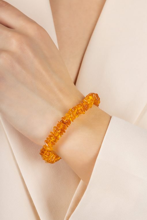 Amber bracelet chips amber beads honey 1
